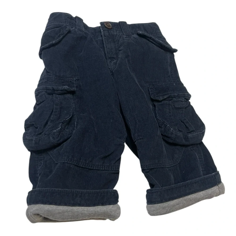 Cargo pants navy blue corduroy baby Gap 12-18 m lined